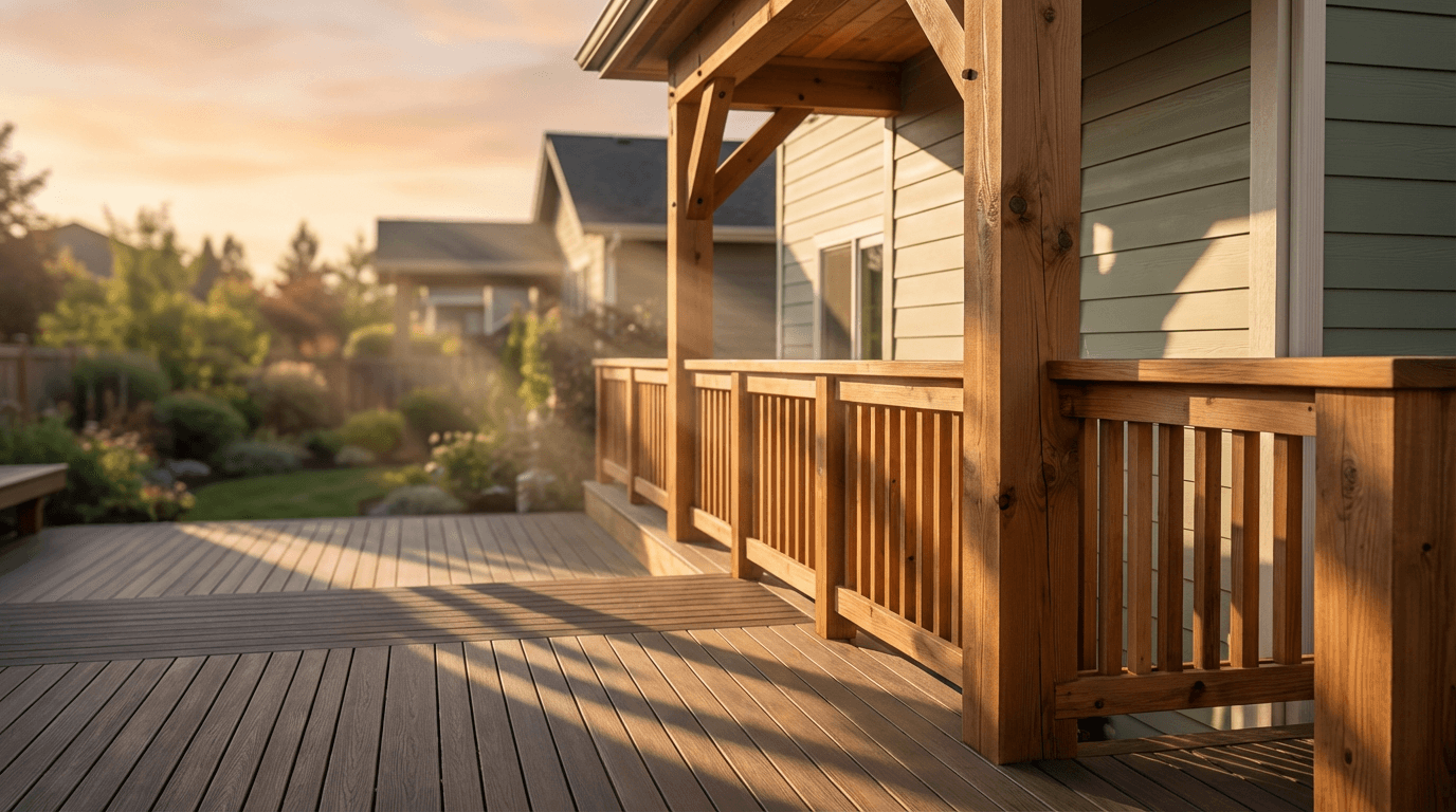 Modern composite deck built in a residential Toronto backyard