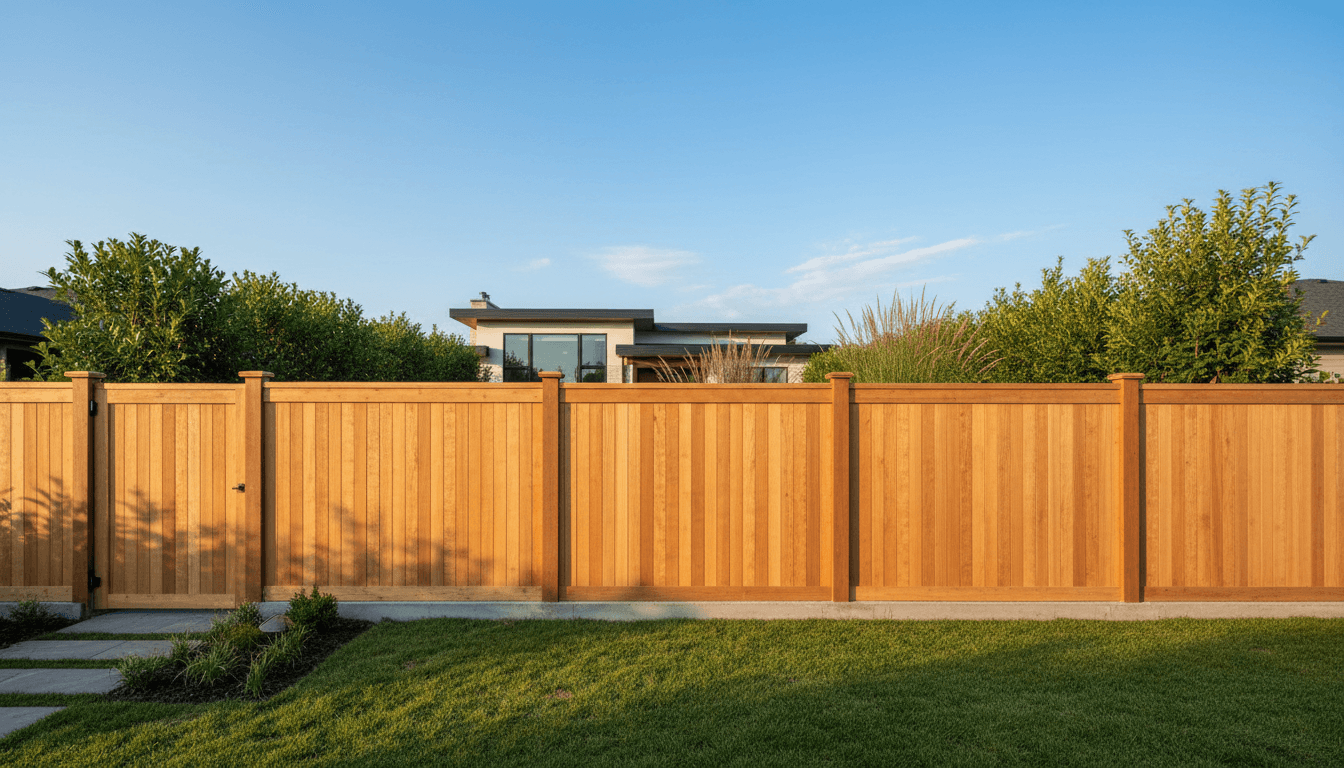 Custom wooden fence creating privacy and defining property line